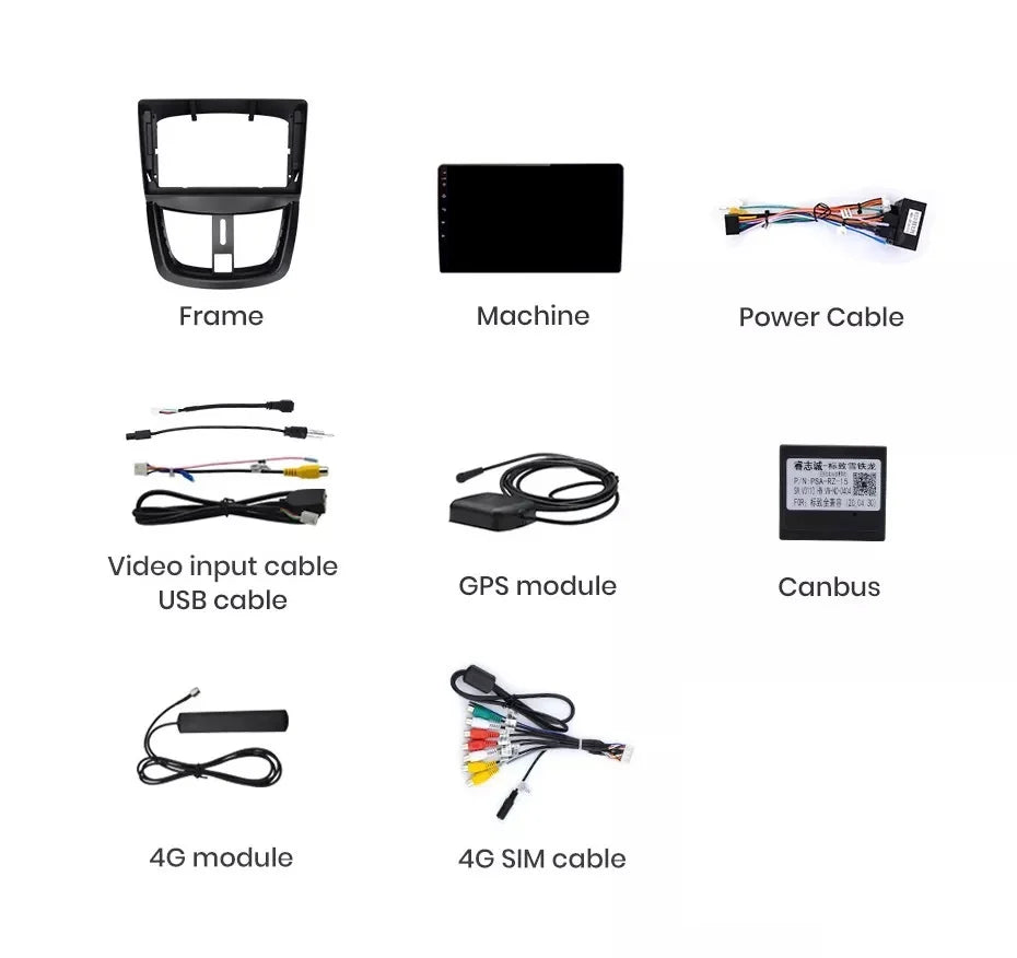 Navigatie Peugeot 207 (2006-2015), Ecran 9 inch, 4GB RAM 64GB, 8-core