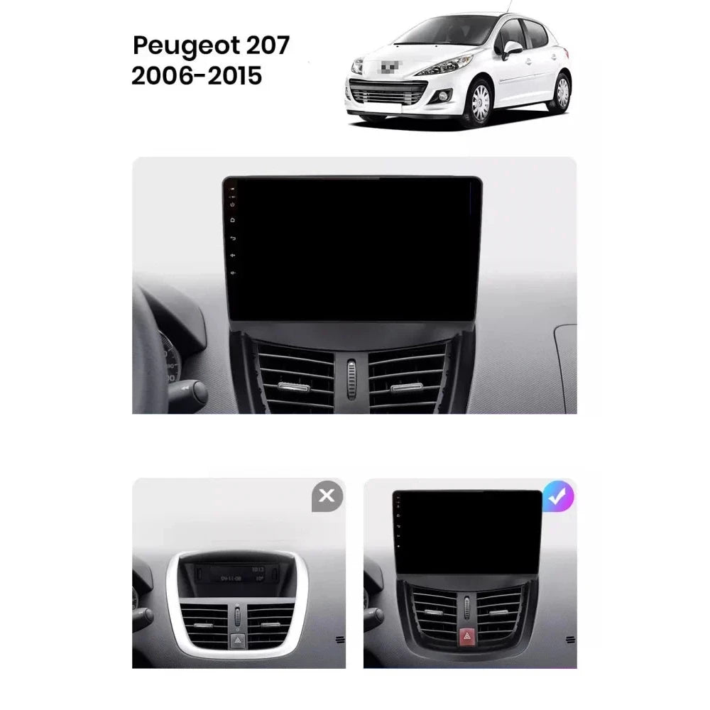 Navigatie Peugeot 207 (2006-2015), Ecran 9 inch, 4GB RAM 64GB, 4-core