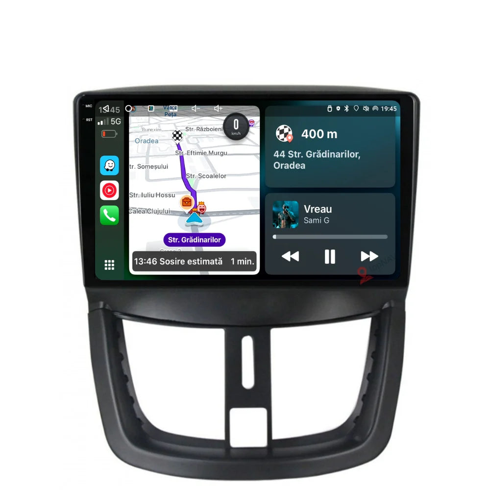 Navigatie Peugeot 207 (2006-2015), Ecran 9 inch 2K, 12GB RAM 256GB, 8-core