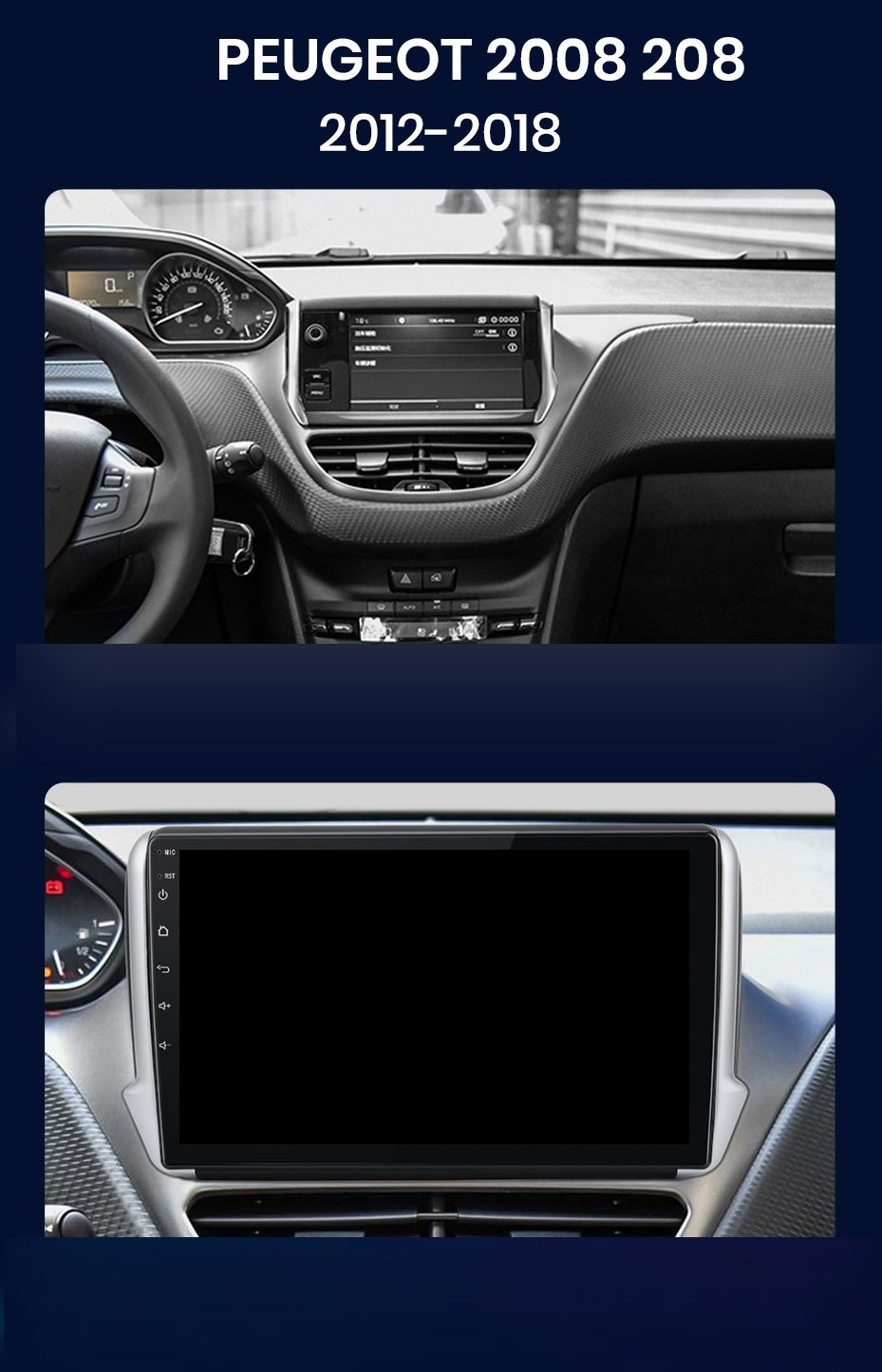 Navigatie Peugeot 208 (2013-2017), Ecran 2K, 4GB 64GB, 8-core
