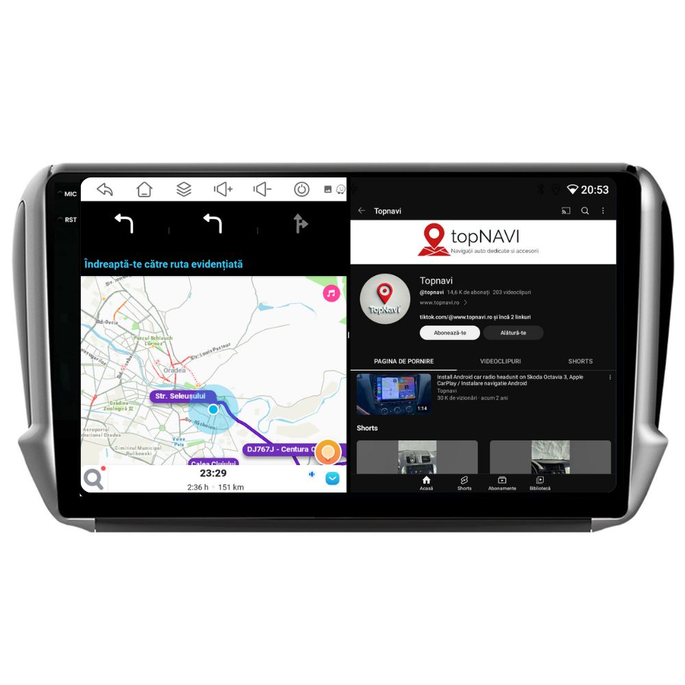 Navigatie Peugeot 208 (2013-2017), Ecran 10 inch, 4GB 64GB, 8-core