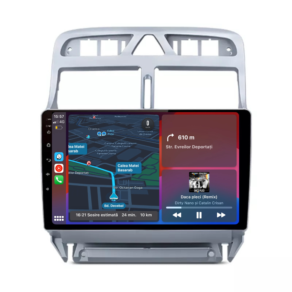 Navigatie Peugeot 307 (2002-2013), Ecran 9 inch, 1GB RAM 32GB