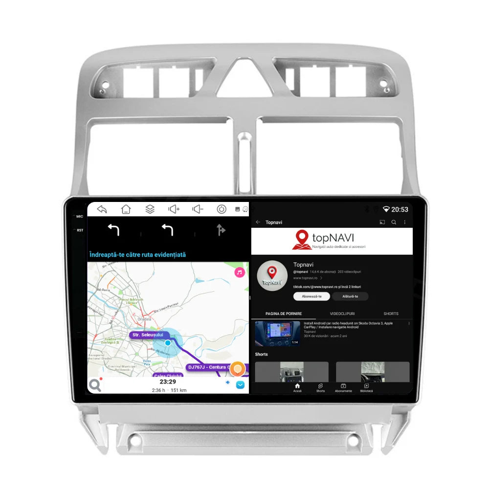 Navigație Peugeot 307 (2002-2013), Android, Ecran 9 inch, 6GB RAM 128GB, 8-core