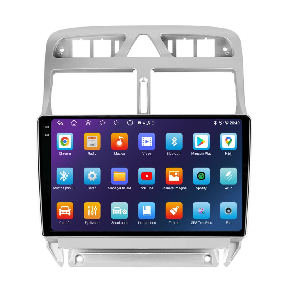 Navigație Peugeot 307 (2002-2013), Android, Ecran 9 inch, 6GB RAM 128GB, 8-core