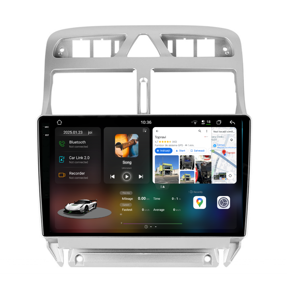 Navigație Peugeot 307 (2002-2013), Android, Ecran 9 inch 2K, 12GB RAM 256GB, 8-core
