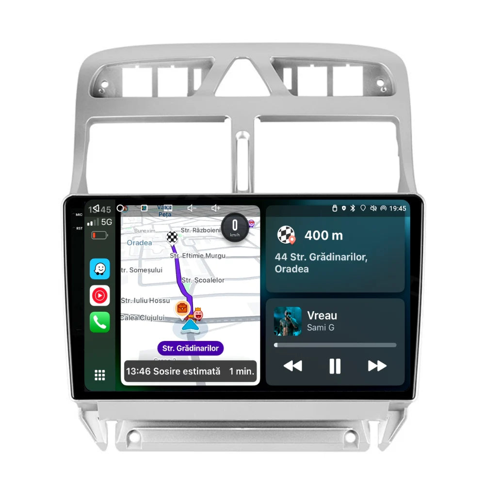 Navigație Peugeot 307 (2002-2013), Android, Ecran 9 inch 2K, 12GB RAM 256GB, 8-core