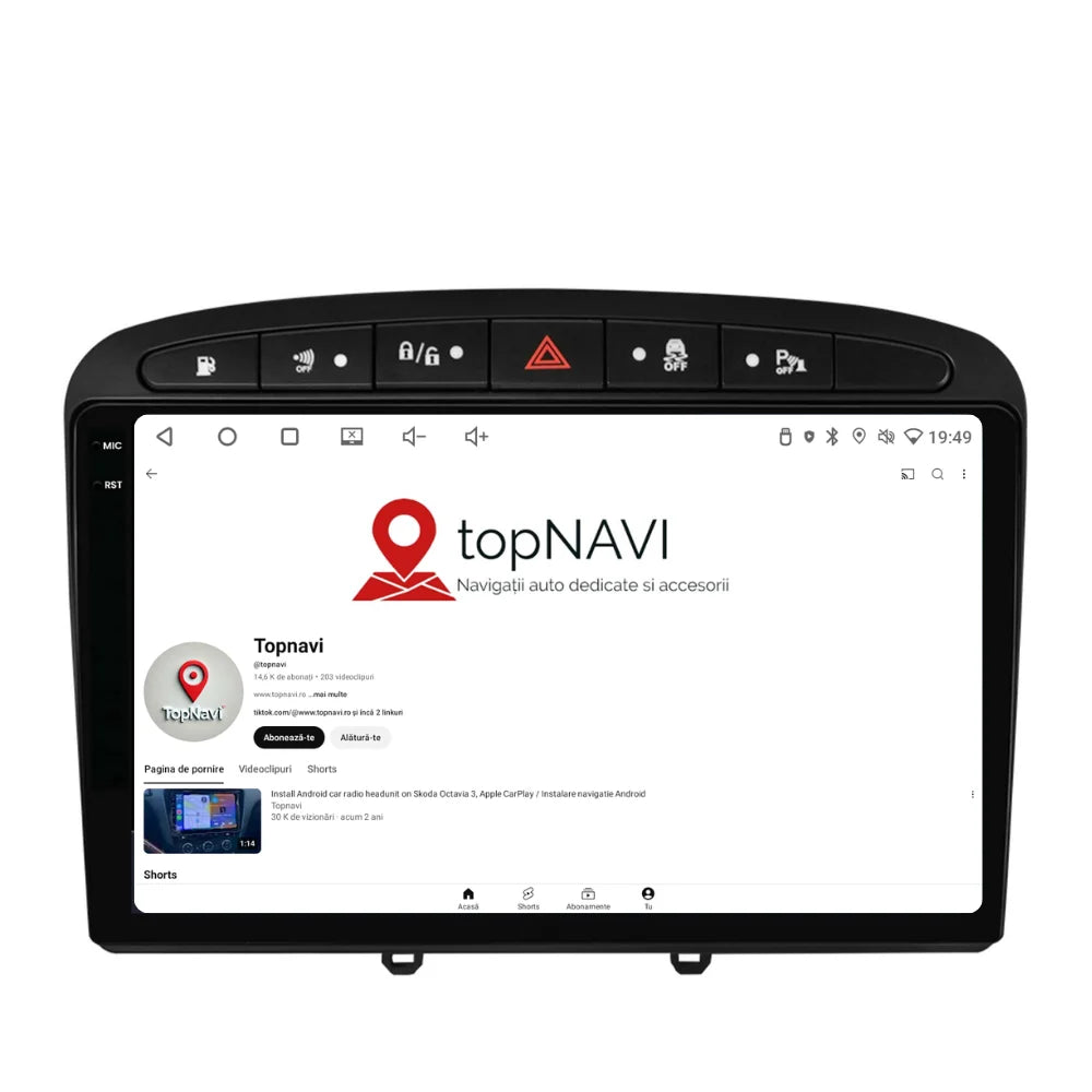 Navigatie Peugeot 308 (2008-2020), Ecran 9 inch 2K, 12GB RAM 256GB, 8-core