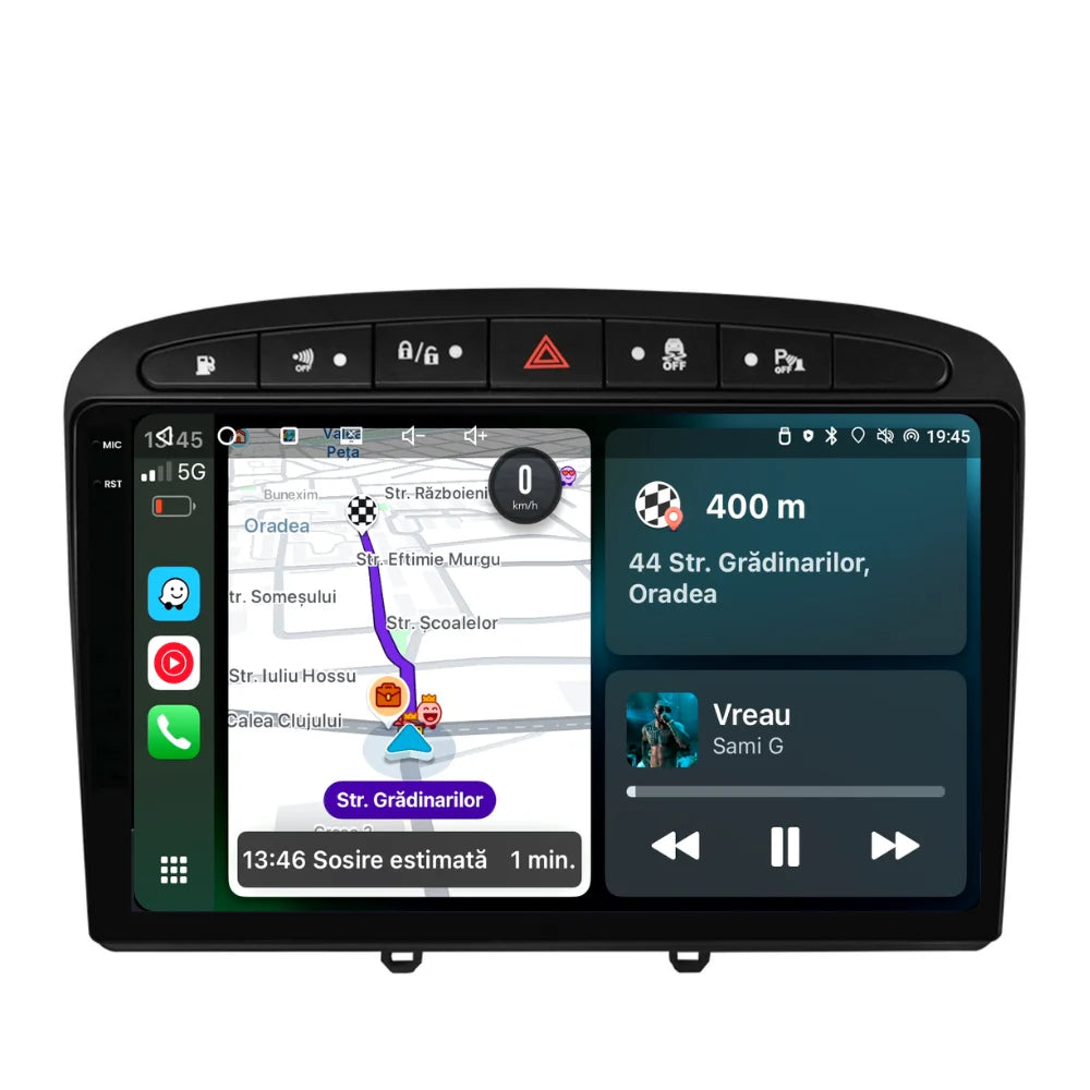 Navigatie Peugeot 308 (2008-2020), Ecran 9 inch 2K, 12GB RAM 256GB, 8-core