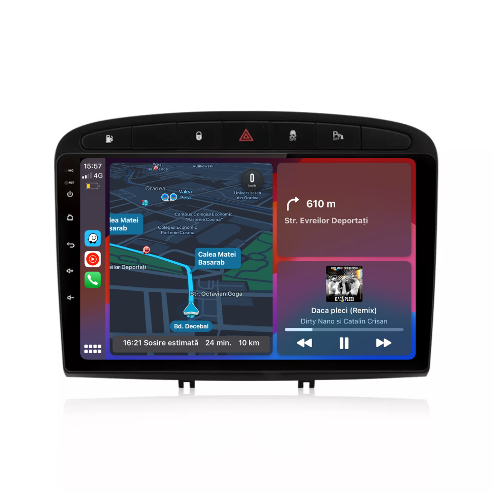 Navigatie Peugeot 308 (2008-2020), Ecran 9 inch, 1GB RAM 32GB