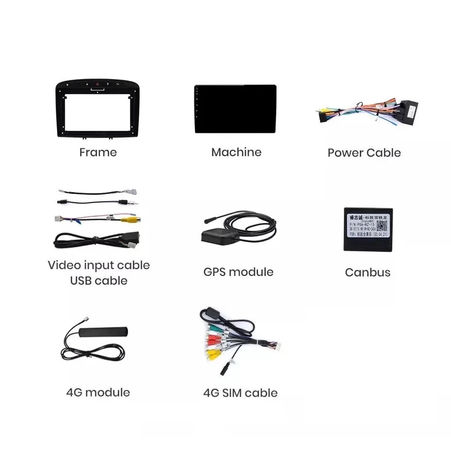 Navigatie Peugeot 308 (2008-2020), Ecran 9 inch, 2GB RAM 32GB