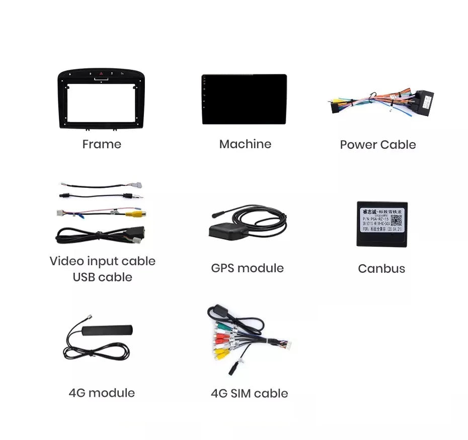 Navigatie Peugeot 308 (2008-2020), Ecran 9 inch, 4GB RAM 64GB, 8-core