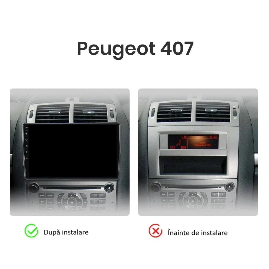 Navigatie Peugeot 407 (2004-2011), Ecran 9 inch, 4GB RAM 64GB, 4-core