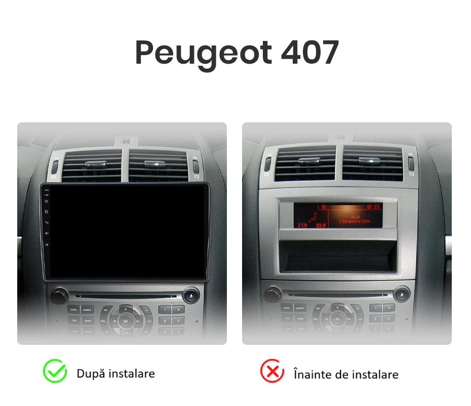 Navigatie Peugeot 407 (2004-2011), Ecran 2K, 4GB RAM 64GB, 8-core