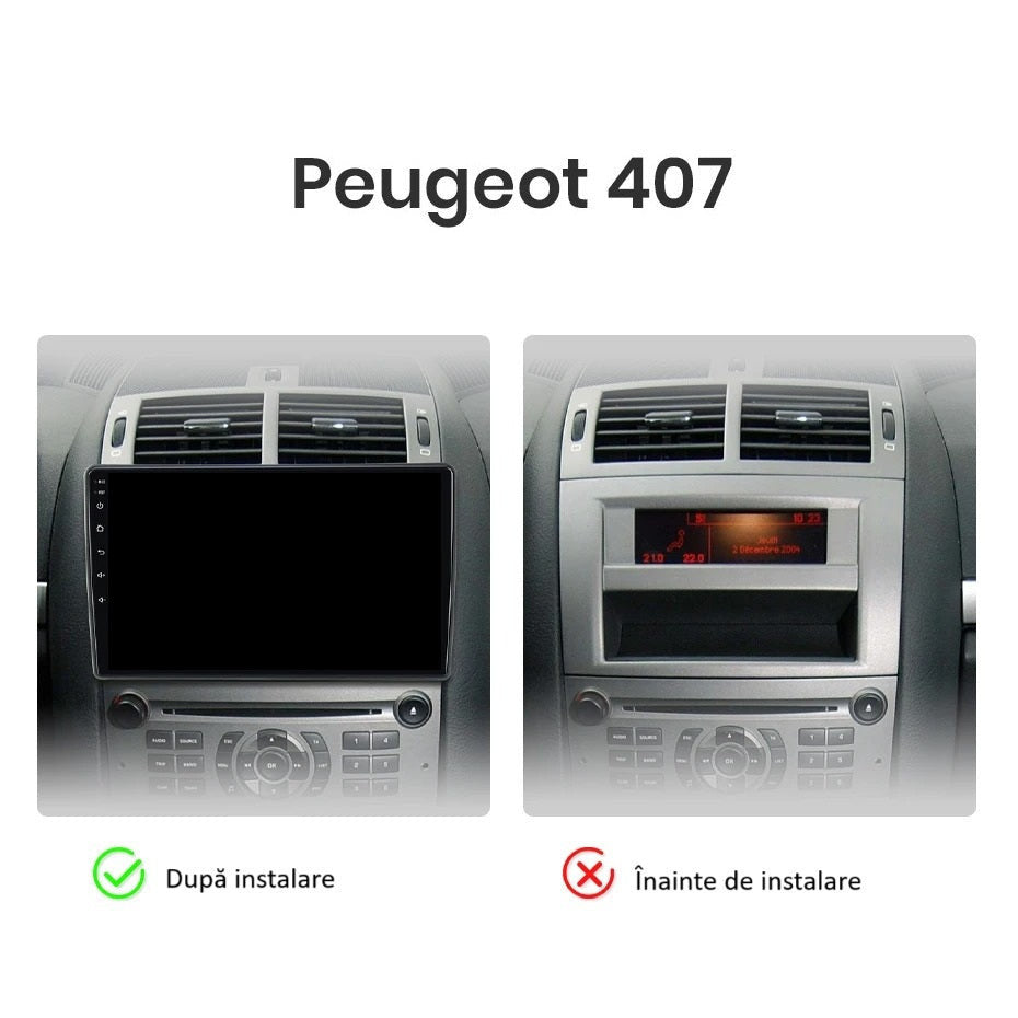 Navigatie Peugeot 407 (2004-2011), Ecran 2K, 8GB RAM 256GB, 8-core