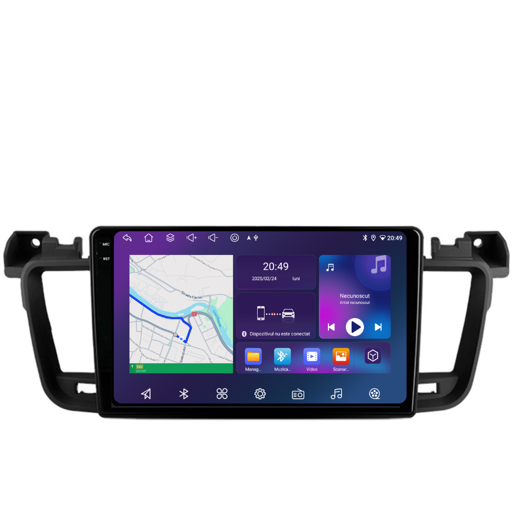 Navigatie Peugeot 508 (2011-2018), Ecran 9 inch, 4GB RAM, 64GB, 8-core