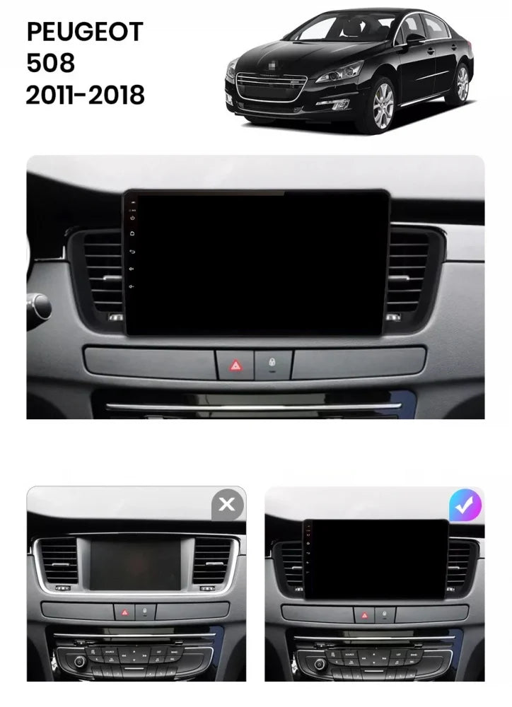 Navigatie Peugeot 508 (2011-2018), Ecran 9 inch, 4GB RAM, 64GB, 8-core