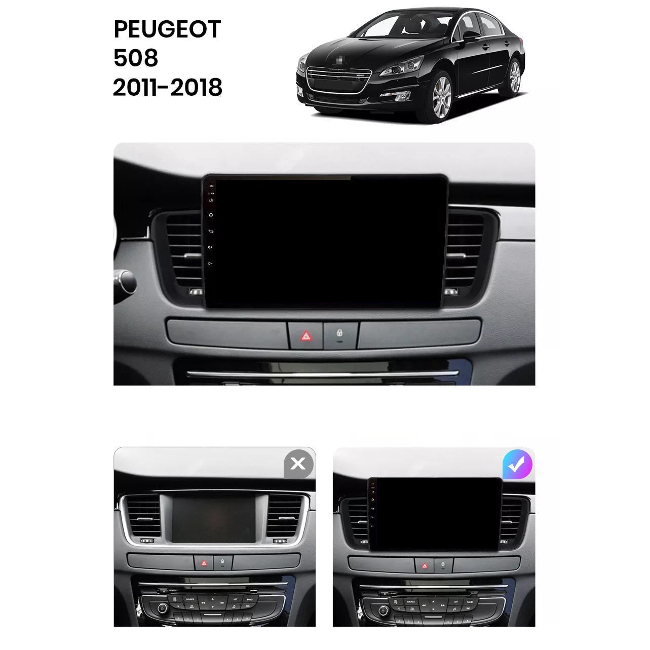 Navigatie Peugeot 508 (2011-2018), Ecran 2K, 4GB RAM, 64GB, 8-core