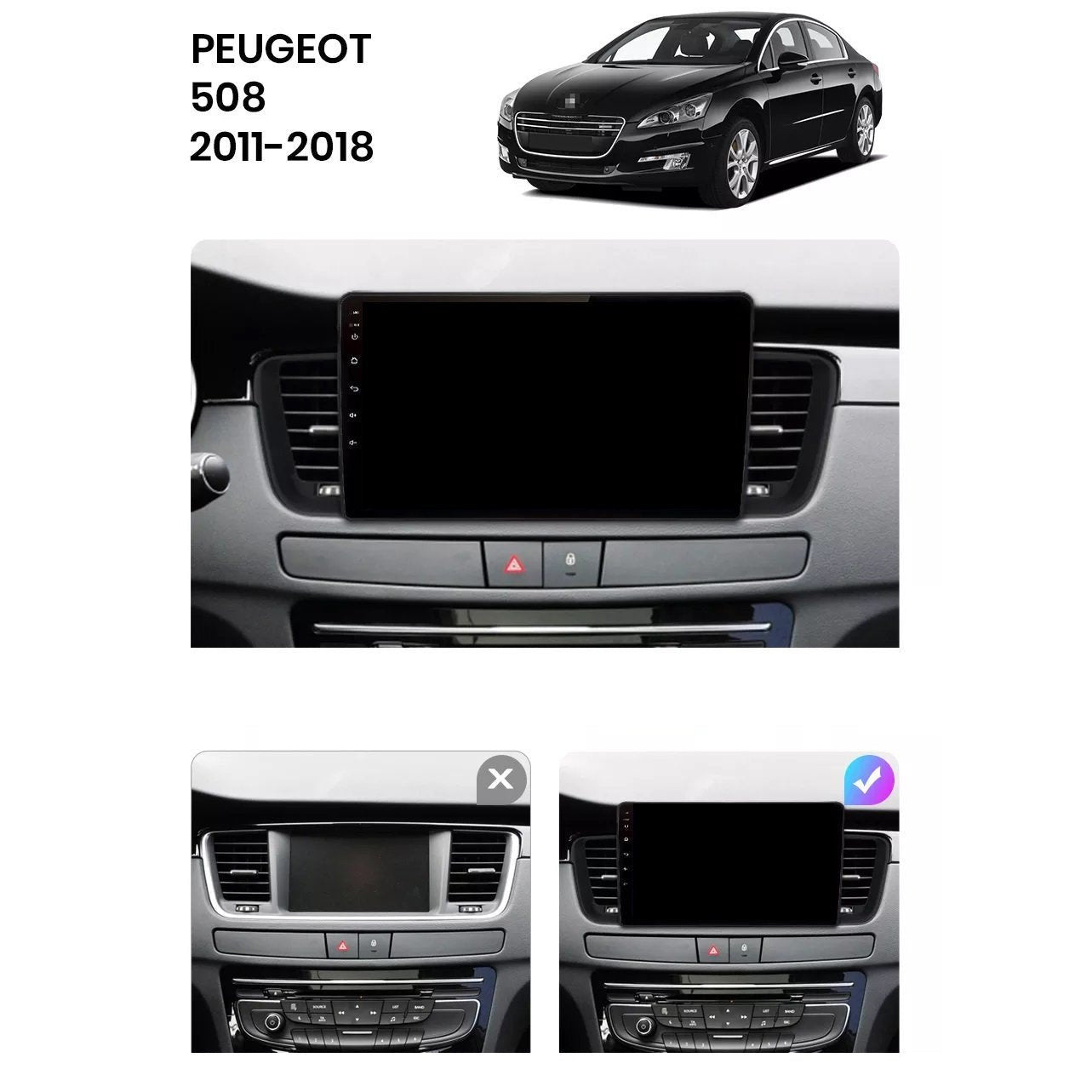 Navigatie Peugeot 508 (2011-2018), Ecran 2K, 8GB RAM, 256GB, 8-core