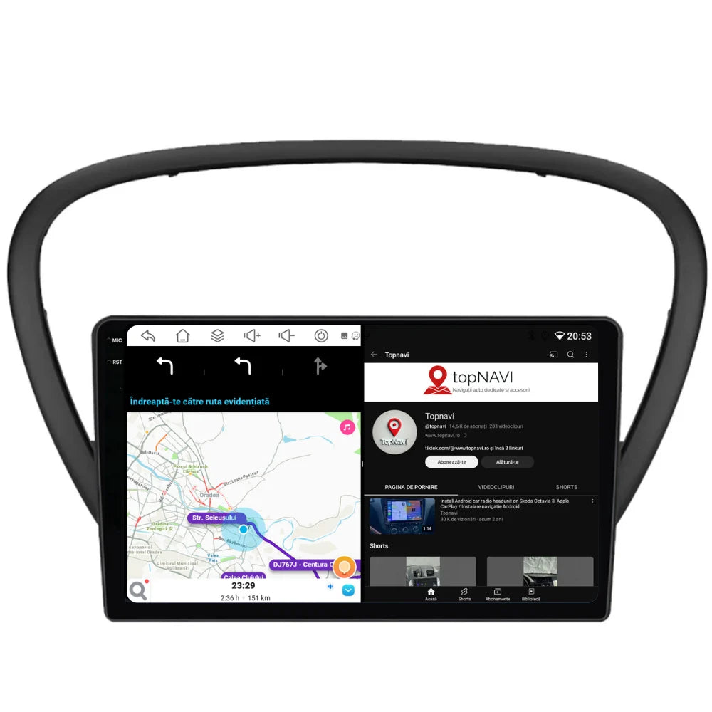 Navigatie Peugeot 607 (2004-2011), Ecran 9 inch, 6GB RAM 128GB, 8-core