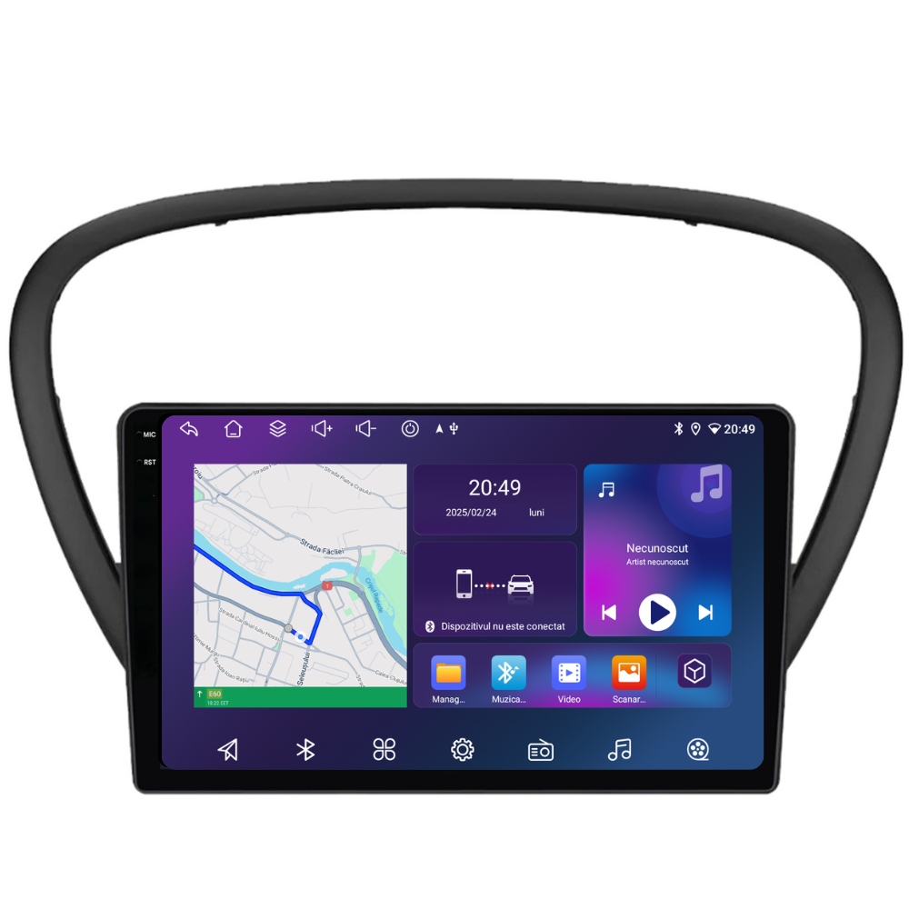 Navigatie Peugeot 607 (2004-2011), Ecran 9 inch, 6GB RAM 128GB, 8-core