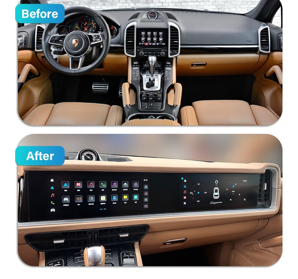 Navigație Porsche Cayenne (2010-2017), Ecran Dual Screen 24.6 inch, Android, 8GB RAM 256GB