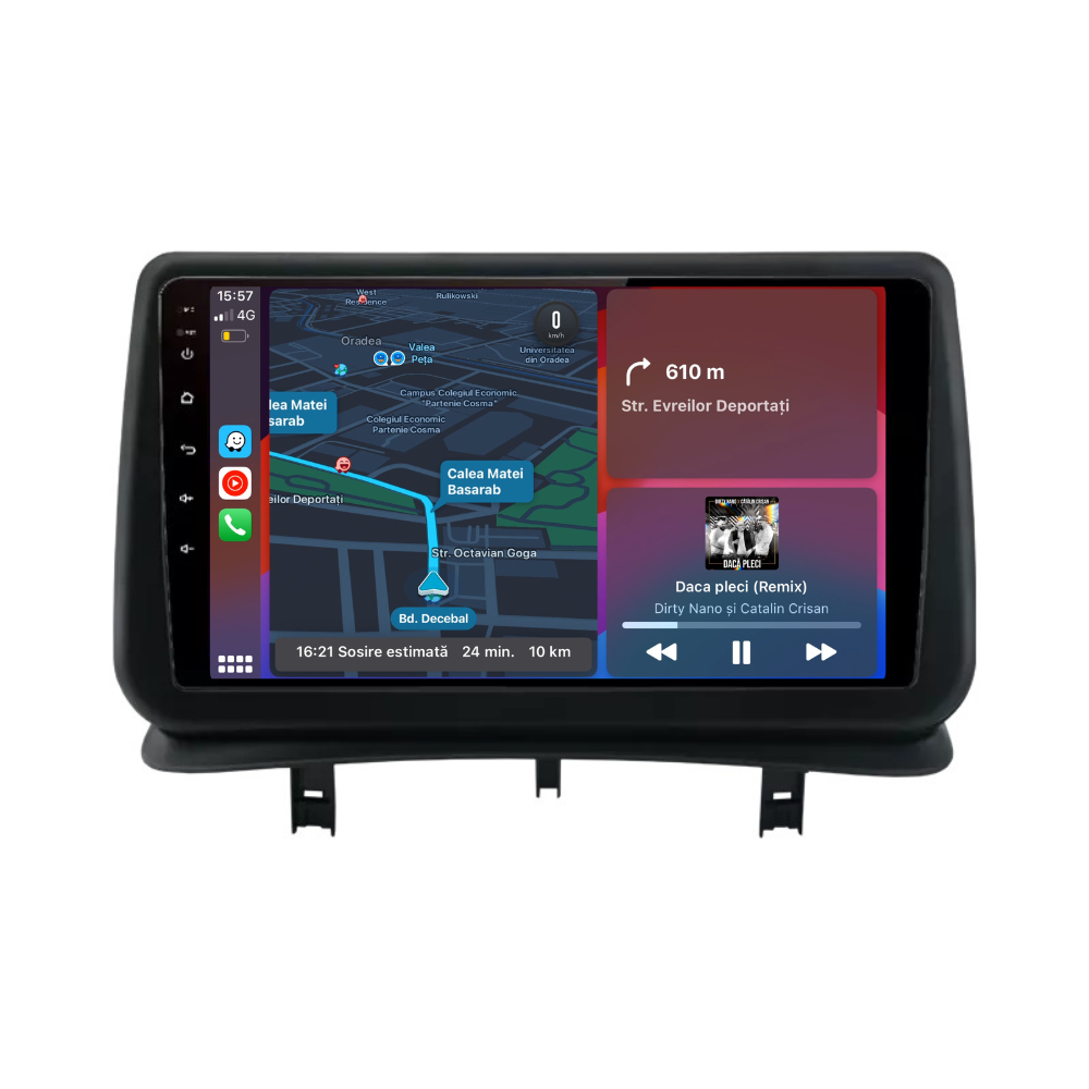 Navigatie Renault Clio 3 (2005-2014), Ecran 9 inch, 1GB RAM 32GB