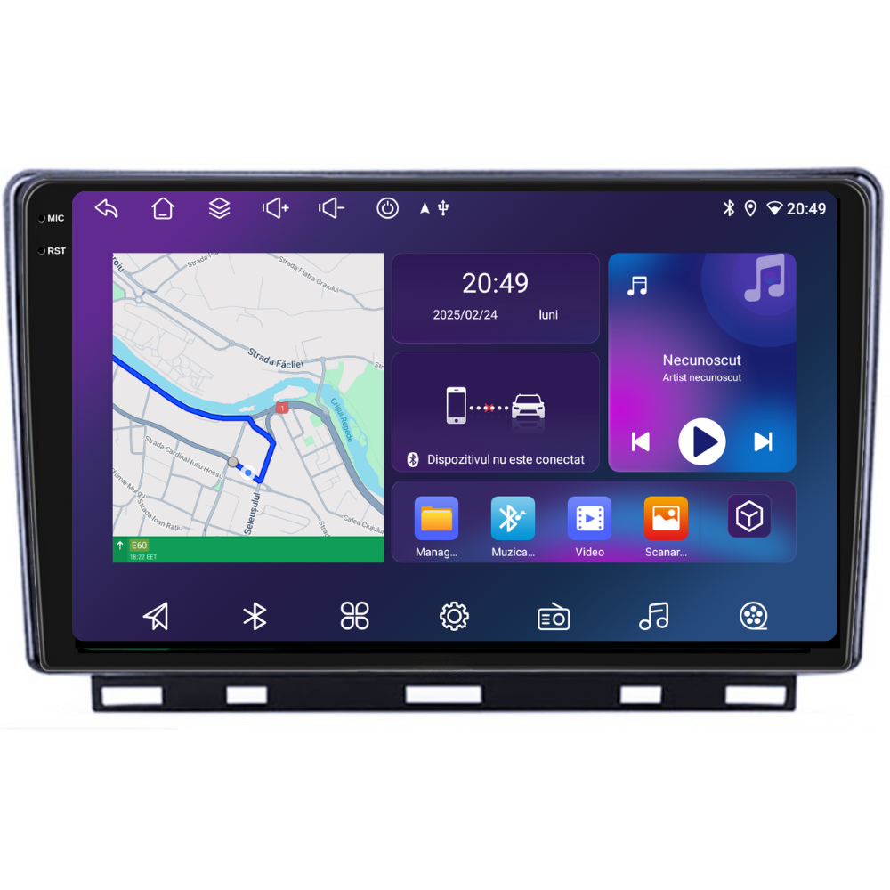 Navigatie Renault Clio 5 (2019+), Ecran 9 inch, 6GB RAM 128GB, 8-core