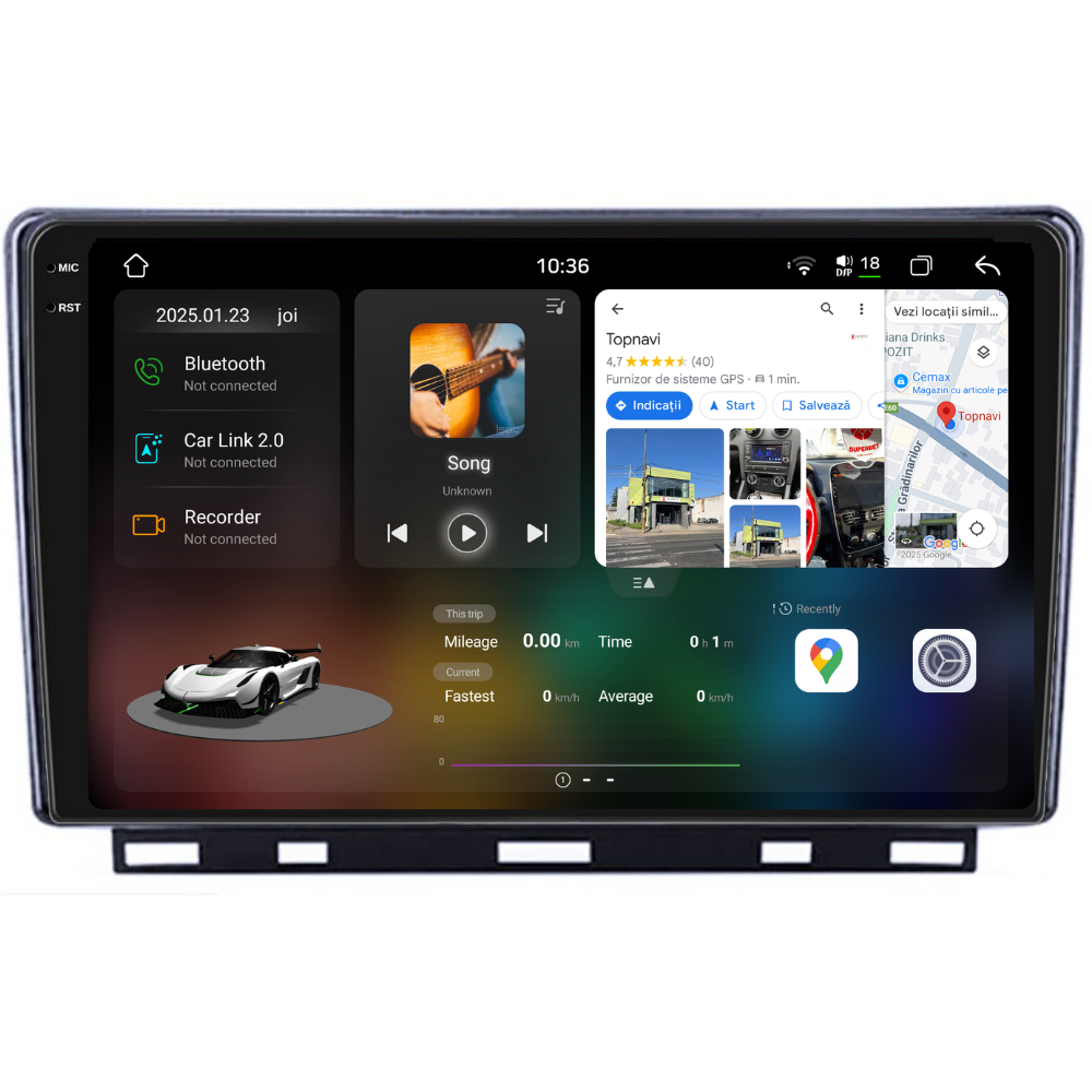 Navigatie Renault Clio 5 (2019+), Ecran 9 inch 2K, 12GB RAM 256GB, 8-core