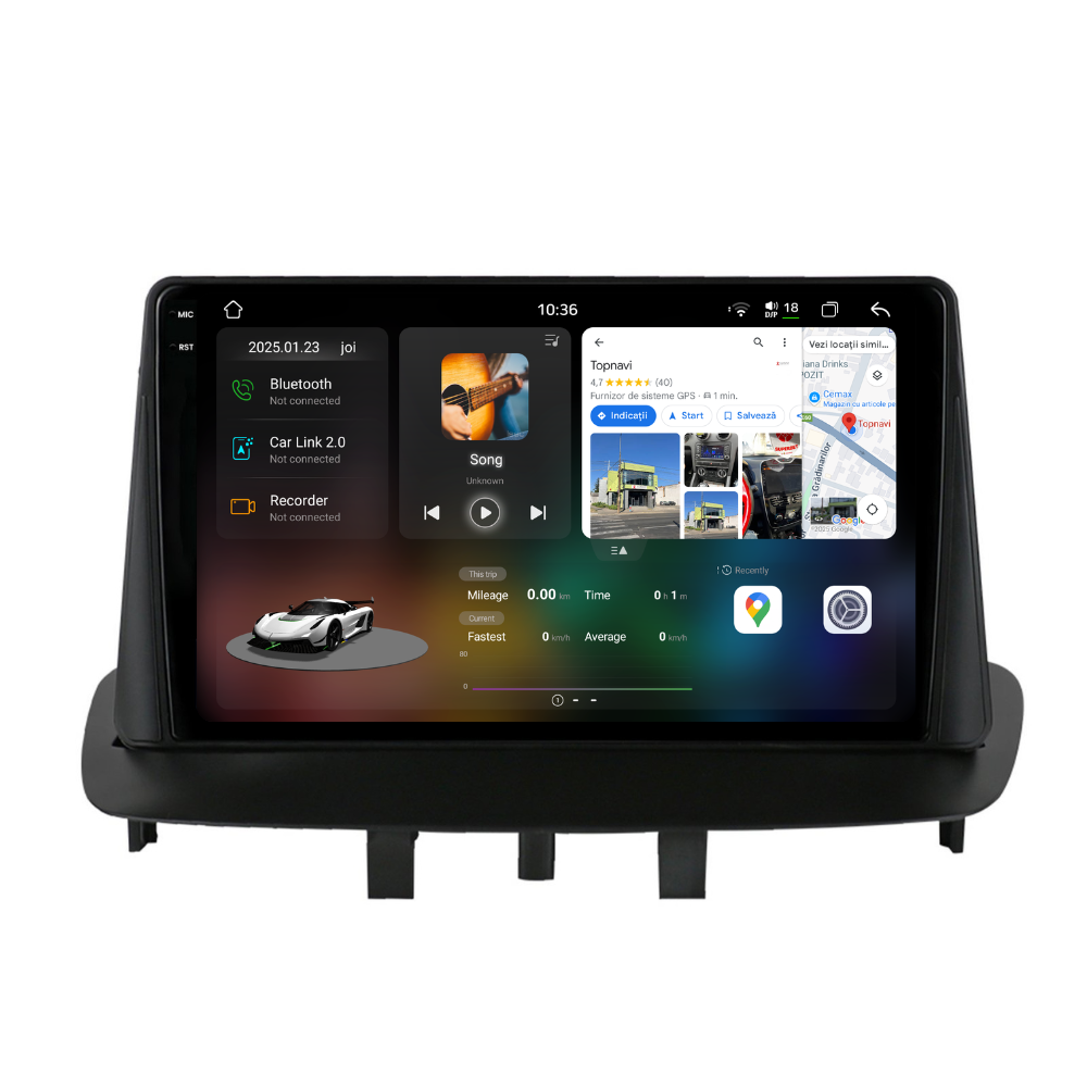 Navigatie Renault Fluence (2009-2017), Ecran 9 inch 2K, 12GB RAM 256GB, 8-core