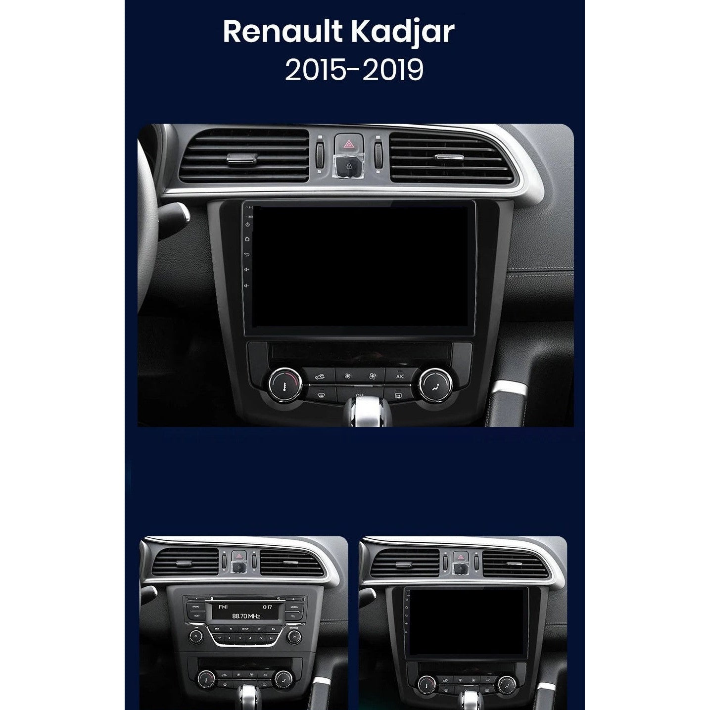 Navigatie Renault Kadjar 2015-2019, Android, Ecran 2K, 8GB RAM 256GB, carplay / android auto,octacore, 4G