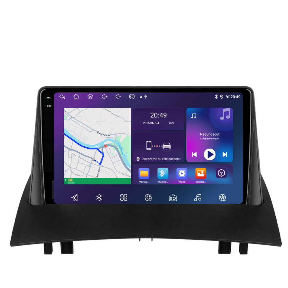 Navigatie Renault Megane 2 (2002-2009), Ecran 9 inch, 6GB RAM 128GB, 8-core