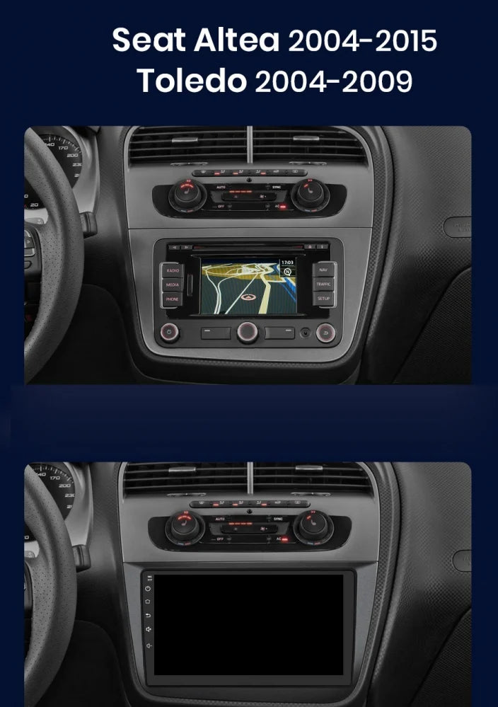 Navigatie Seat Altea (2004-2015), Ecran 9 inch, 4GB RAM 64GB, 8-core