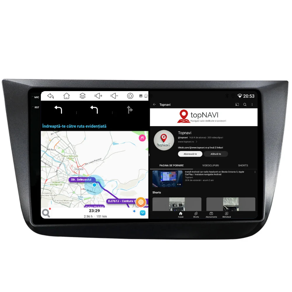 Navigatie Seat Altea (2004-2015), Ecran 9 inch, 4GB RAM 64GB, 8-core