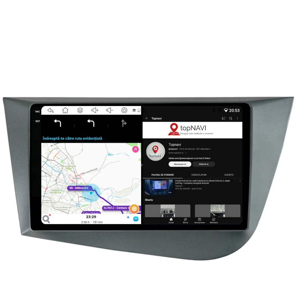 Navigație Seat Leon (2005-2012), Ecran 9 inch, 6GB RAM 128GB, 8-core
