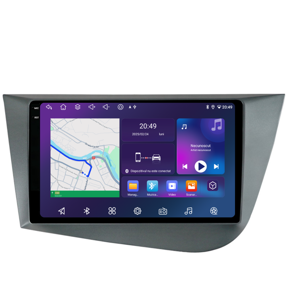 Navigație Seat Leon (2005-2012), Ecran 9 inch, 6GB RAM 128GB, 8-core