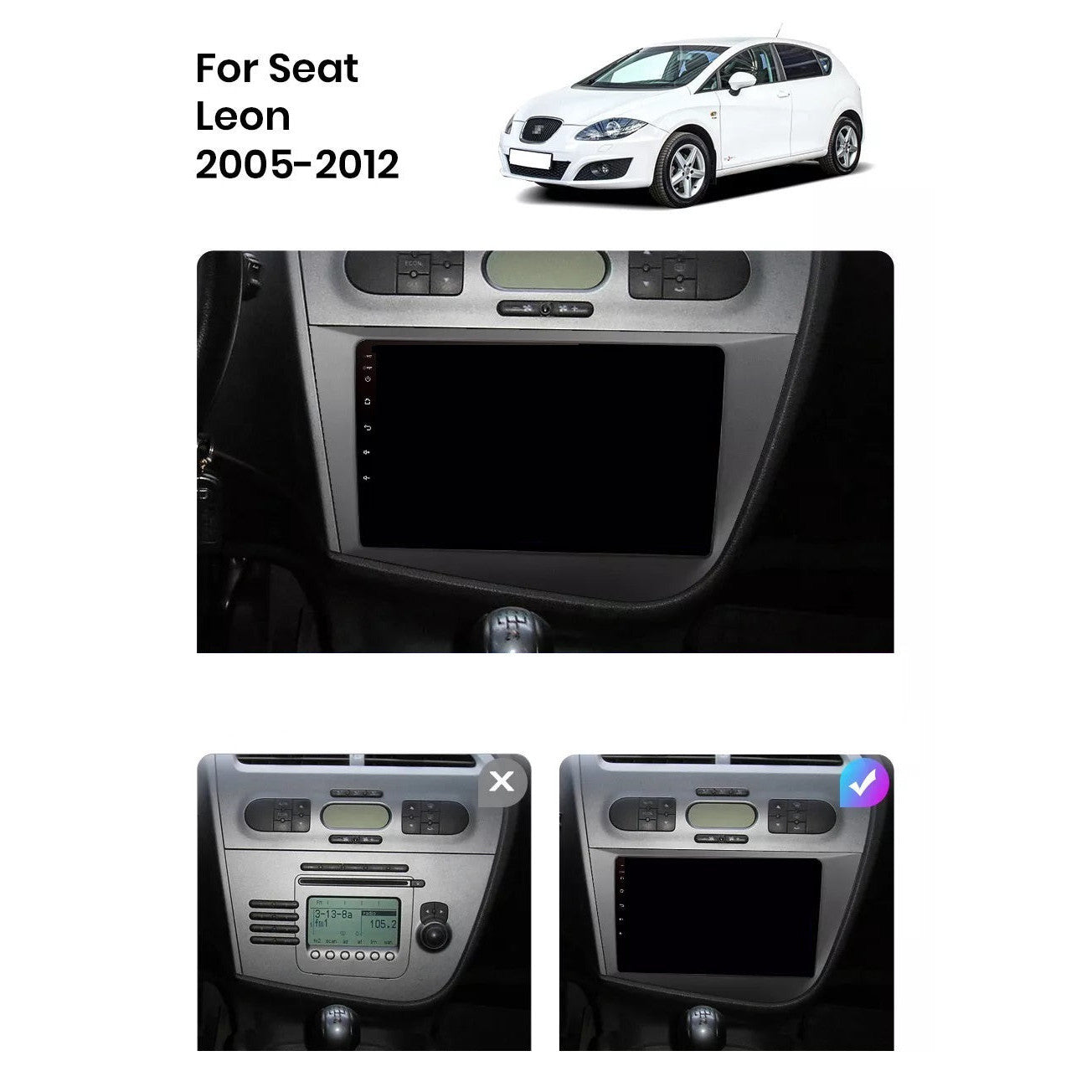 Navigatie Seat leon 2005-2012, Android 13,Ecran 2K, 8GB RAM 256GB, Octa Core, carplay /android auto