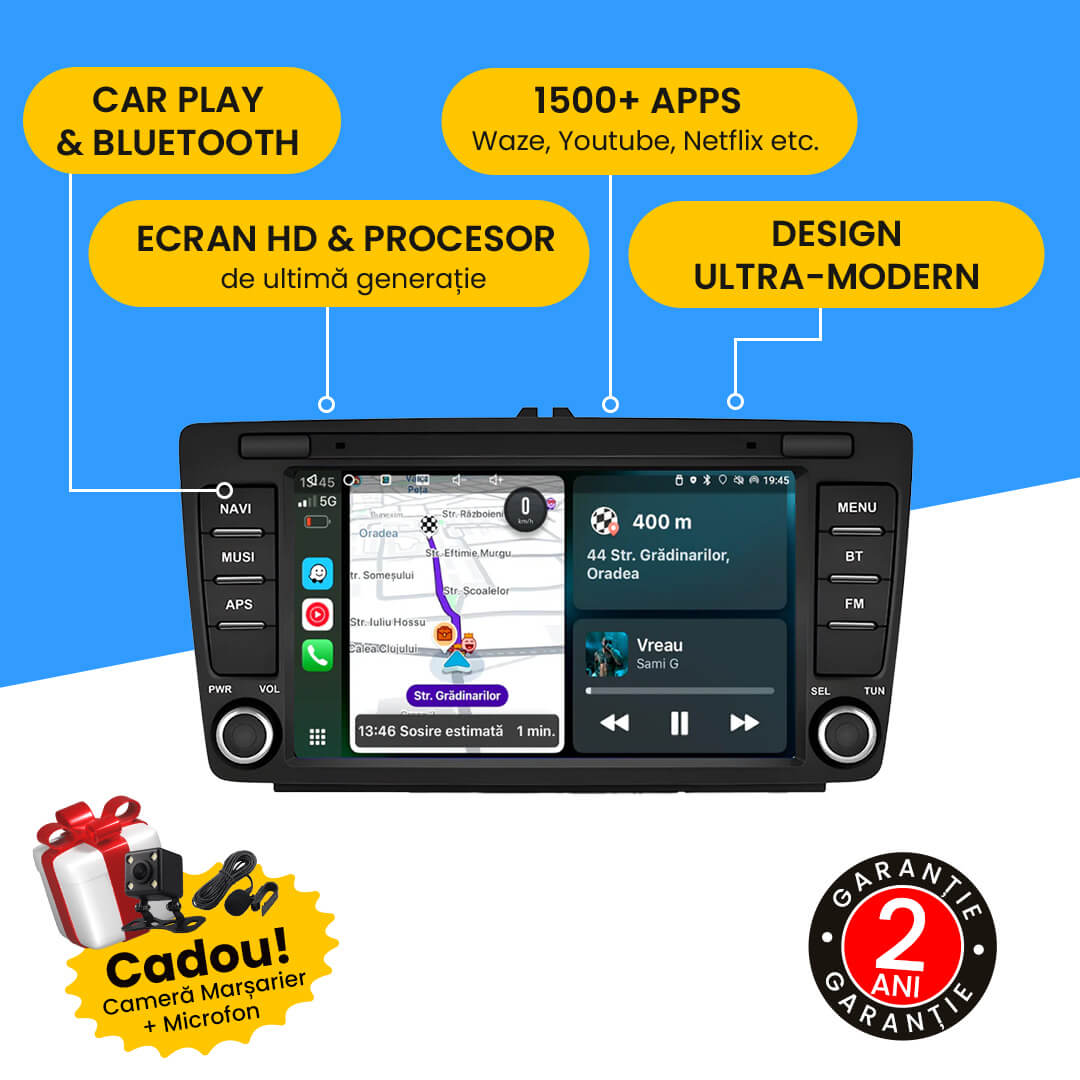 Navigatie Skoda Octavia 2 (2004-2013), Android, 4GB RAM 64GB 4core