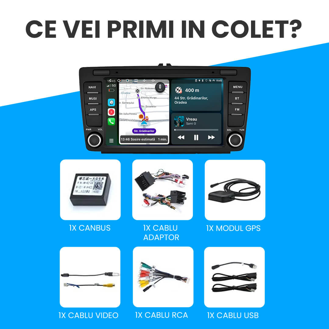 Navigatie Skoda Octavia 2 (2004-2013), Android, 4GB RAM 64GB 4core