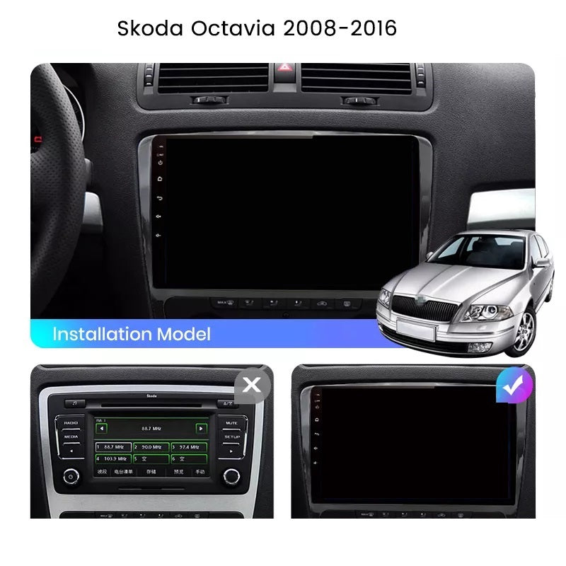 Navigatie Skoda Octavia 2 (2008-2013), Android 12, 1GB RAM 32GB, ecran 10 inch
