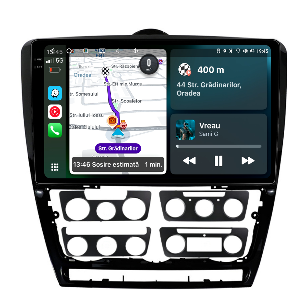 Navigatie Skoda Octavia 2 (2008-2013), Android, Ecran 10 inch, 4GB RAM 64GB, 4-core