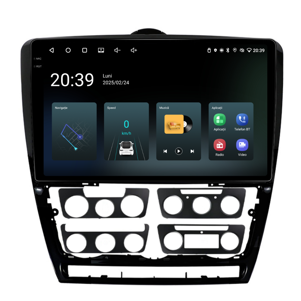 Navigatie Skoda Octavia 2 (2008-2013), Android, Ecran 10 inch, 4GB RAM 64GB, 4-core
