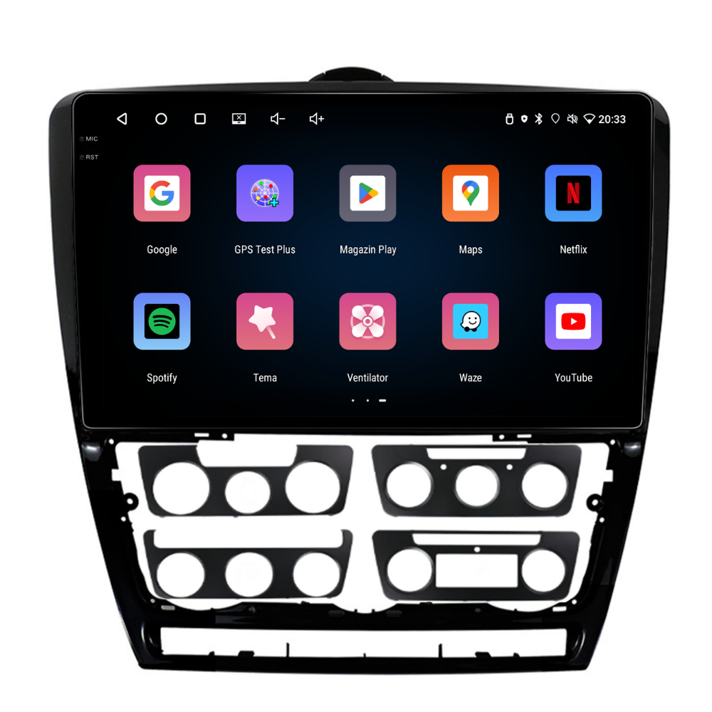 Navigatie Skoda Octavia (2008-2013), Android, Ecran 10 inch, 4GB RAM 64GB, 8-core