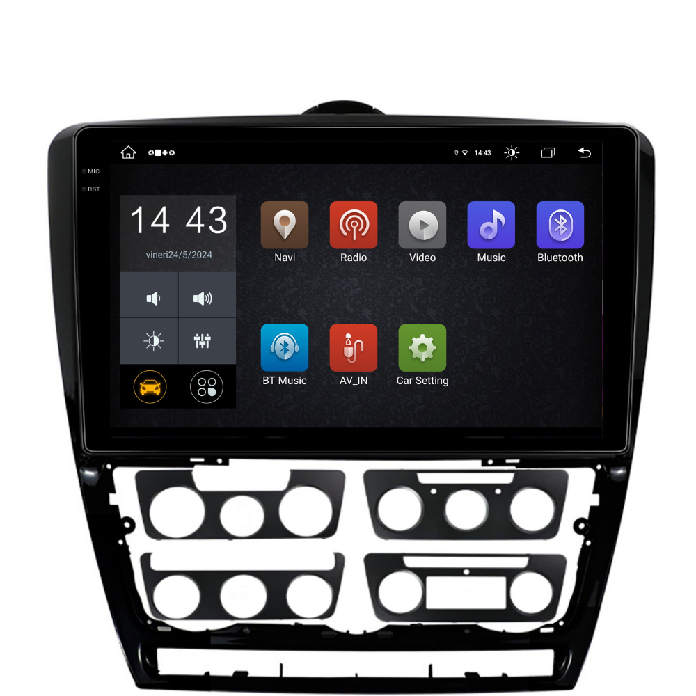 Navigatie Skoda octavia 2 2008-2013, Android 13,Ecran 2K, 8GB RAM 256GB, Octa Core, carplay /android auto