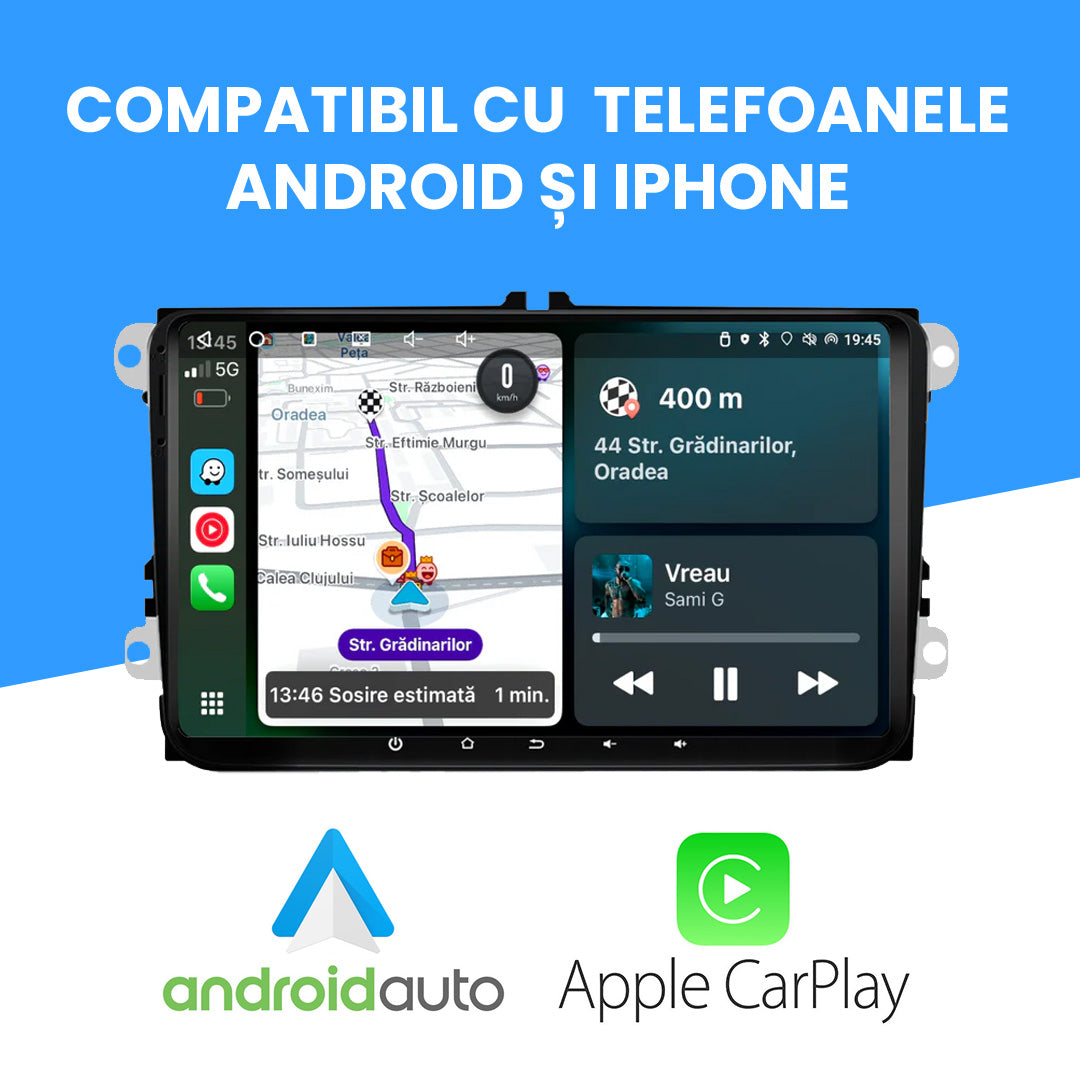 Navigatie Volkswagen, Skoda, Seat, Ecran 9 inch, 4GB RAM 64GB, 4-core