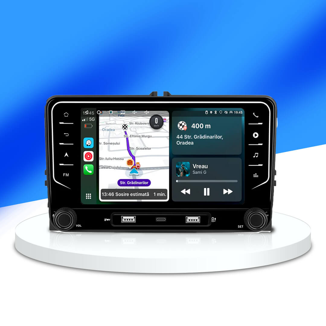 Navigatie Volkswagen, Skoda, Seat, Ecran 7 inch, 4GB RAM 64GB, butoane tactile, 4-core