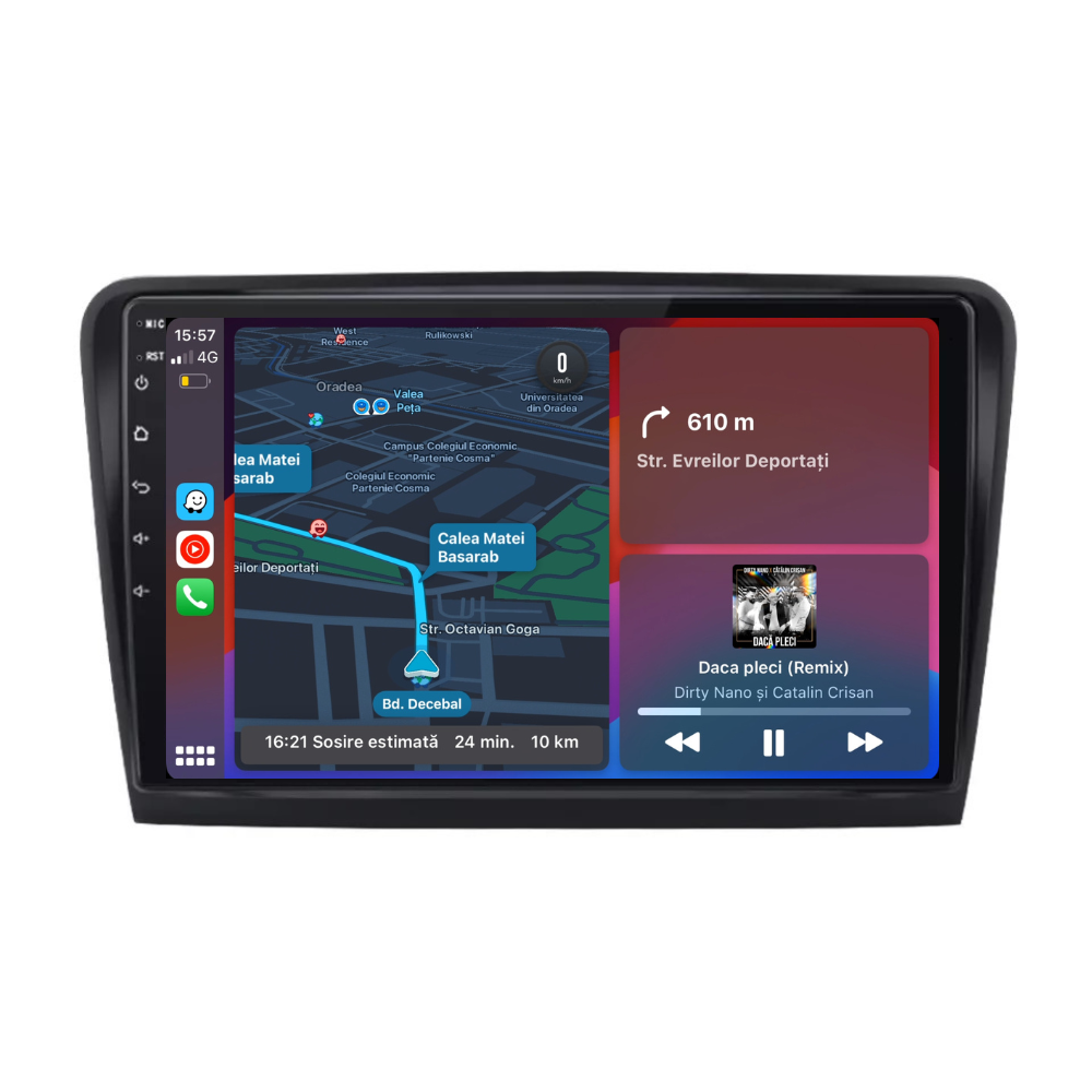 Navigatie Skoda Superb 2 (2008-2015), Android 12, 1GB RAM 32GB, ecran 10 inch