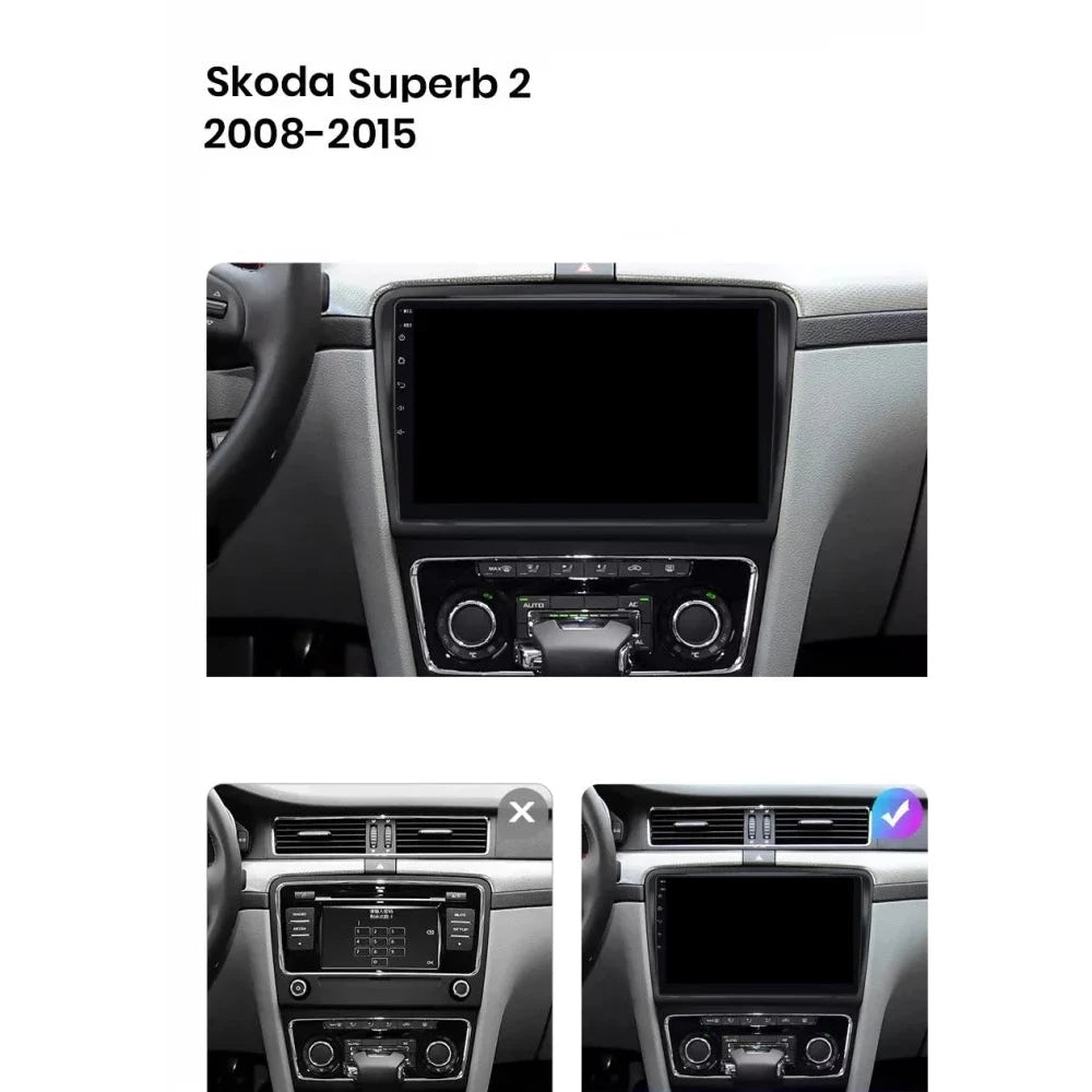 Navigatie Skoda Superb 2 (2008-2015), Android, Ecran 10 inch, 6GB RAM 128GB, 8-core