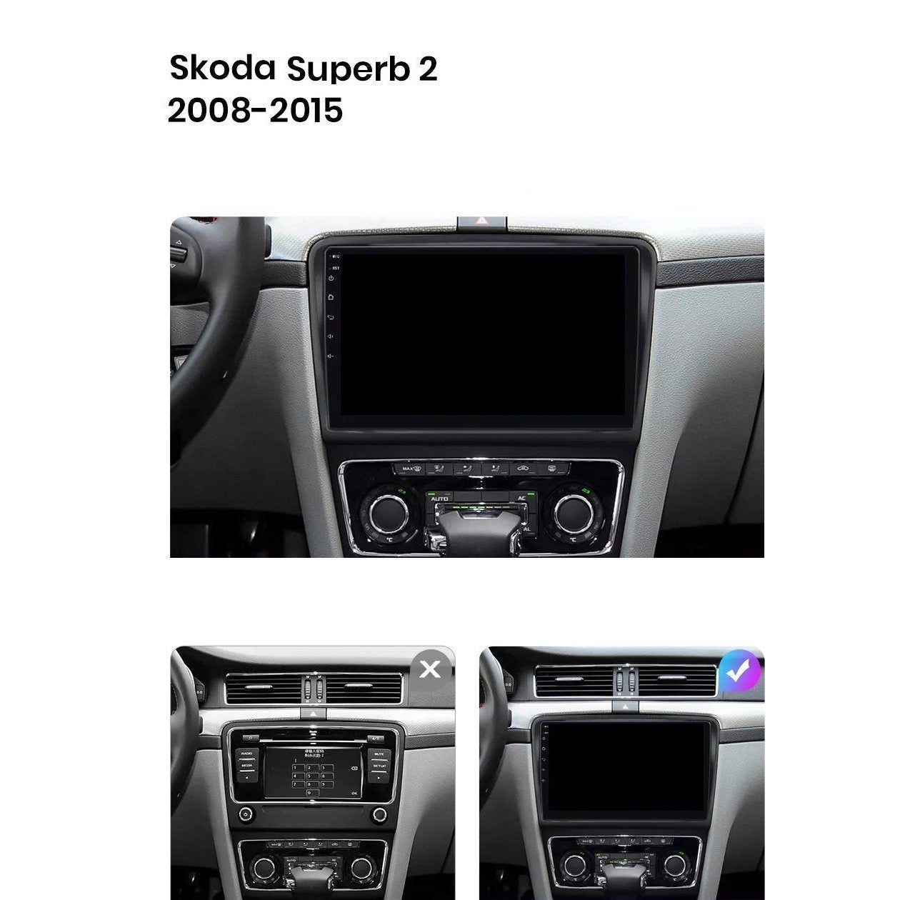 Navigatie Skoda Superb 2 (2008-2015), Android, Ecran 2K, 8GB RAM 256GB, 8-core