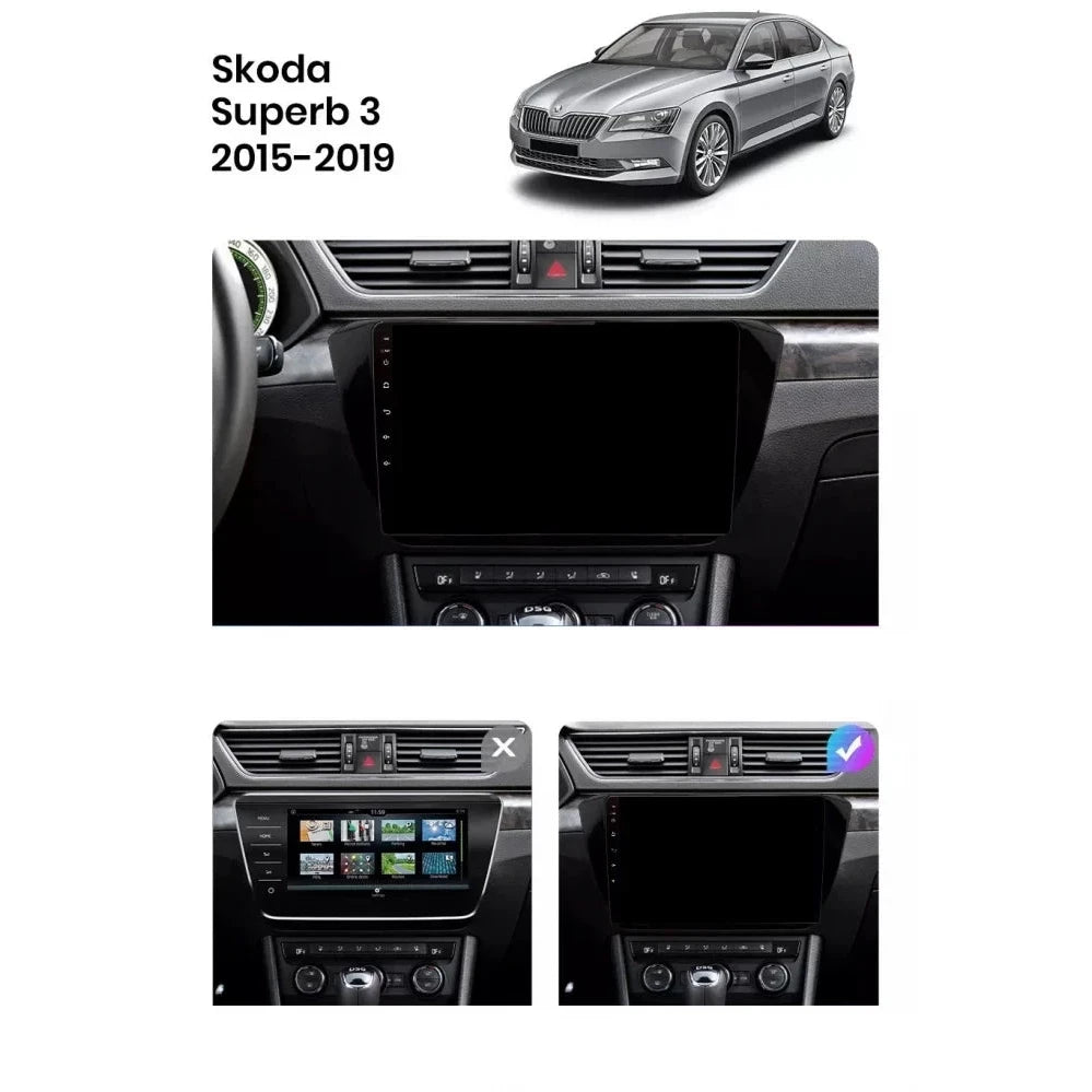 Navigatie Skoda Superb 3 (2015-2019), Android, Ecran 10 inch, 4GB RAM 64GB, 8-core