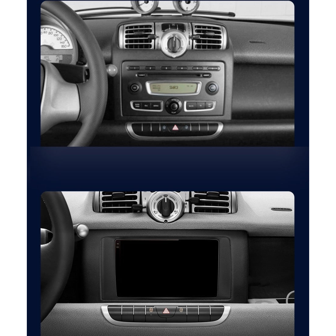 Navigatie Smart For Two / For Four (2005-2010), Ecran 9 inch, 4GB RAM 64GB, 4-core